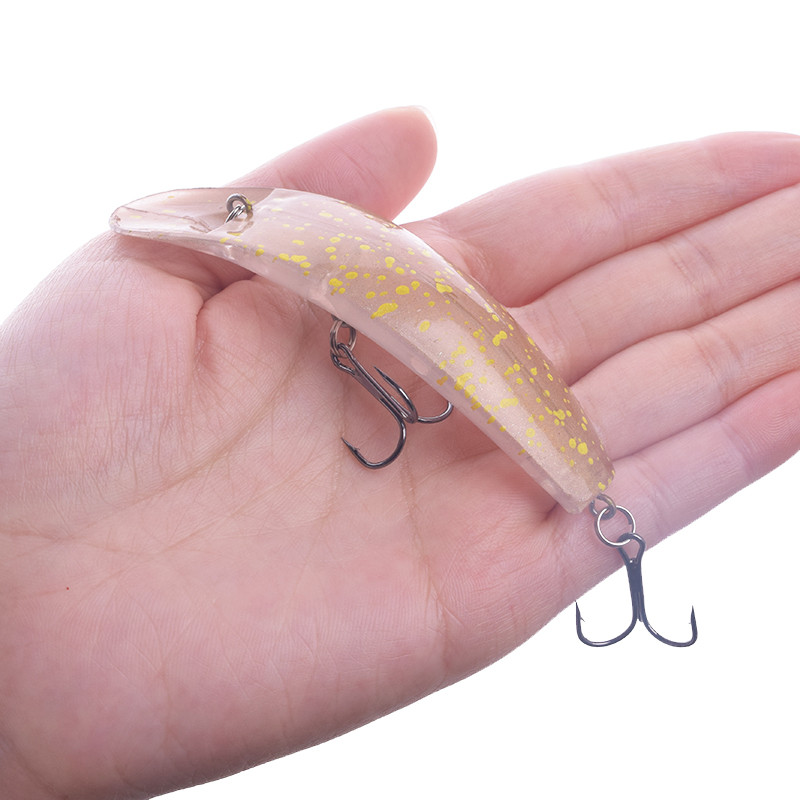 1db úszó pióca Minnow horgászcsali 90mm 8g Wobblers Crankbait mesterséges kemény csali basszus csali műanyag hal horgászfelszerelés