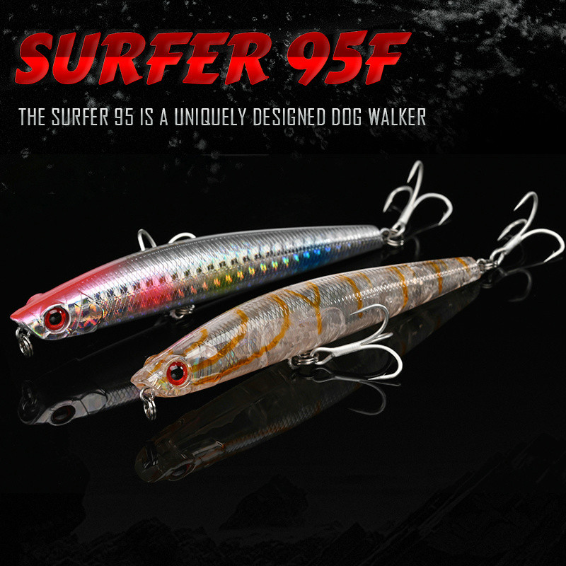 BLUX SURFER 95 Topwater Popper Ceruza 95mm Surface Walker Fishing Lure Walk The Dog mesterséges sósvízi basszus kemény csali kellék