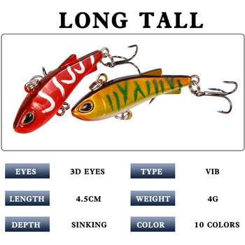 Mini Vib Sinking Crankbaits Fishing Lures Ratlin Σκληρά πλαστικά τεχνητά δολώματα για εργαλεία ψαρέματος Winter Ice Pike Bass