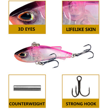 Mini Vib Sinking Crankbaits Fishing Lures Ratlin Σκληρά πλαστικά τεχνητά δολώματα για εργαλεία ψαρέματος Winter Ice Pike Bass