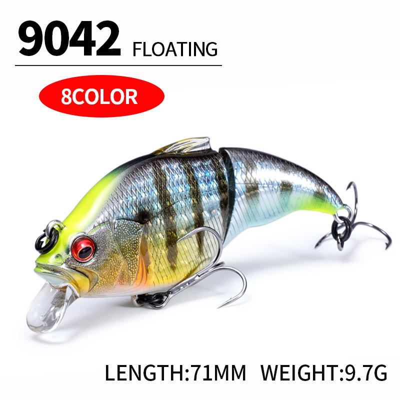 Vatalion úszó horgászcsali 9,7 g 70 mm-es Crankbait mesterséges kemény csali ízületű VIB vibrációs wobblerek pisztráng Bass Fishing úszó