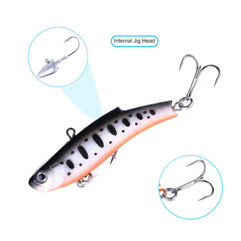 HENGJIA 1PC Мек воблер Lead Jig head Leurre Souple 7cm/17g Head VIB Fishing Lures Shape Hard Bait Pesca Fishing Tackle