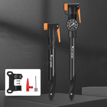 Αντλία αέρα ποδηλάτου Schrader Presta Valve Multifunction Hand Pump 360 μοιρών Περιστρεφόμενη κεφαλή 120 PSI Tire Inflator Cycling Εξαρτήματα