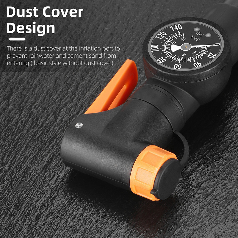 Kerékpár levegőszivattyú Schrader Presta szelepes többfunkciós kézi szivattyú 360 fokban forgatható fejű 120 PSI gumiabroncs felfújó kerékpáros tartozékok