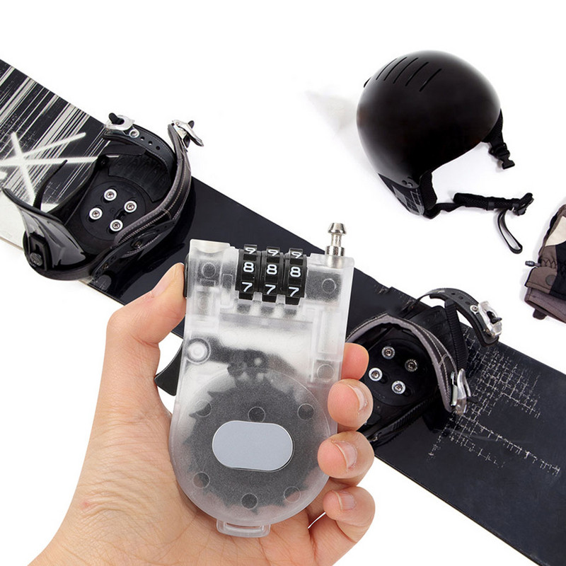 Lopásgátló síléczár Hordozható deszkazár Fény behúzható biztonsági drótkötél Acél kábelzár Zár Sítartozékok