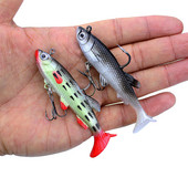 8cm 14g T Ουρά Μαλακό δόλωμα Σιλικόνη Swimbaits Artificial Bionics Fish Wobblers shad Bass λούτσος Κυπρίνος Fishing Lure κεφαλή jig 3D μάτια