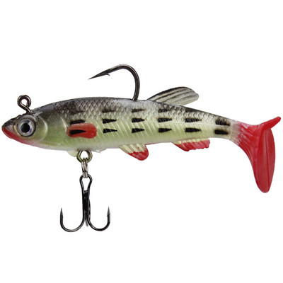 8cm 14g T Ουρά Μαλακό δόλωμα Σιλικόνη Swimbaits Artificial Bionics Fish Wobblers shad Bass λούτσος Κυπρίνος Fishing Lure κεφαλή jig 3D μάτια