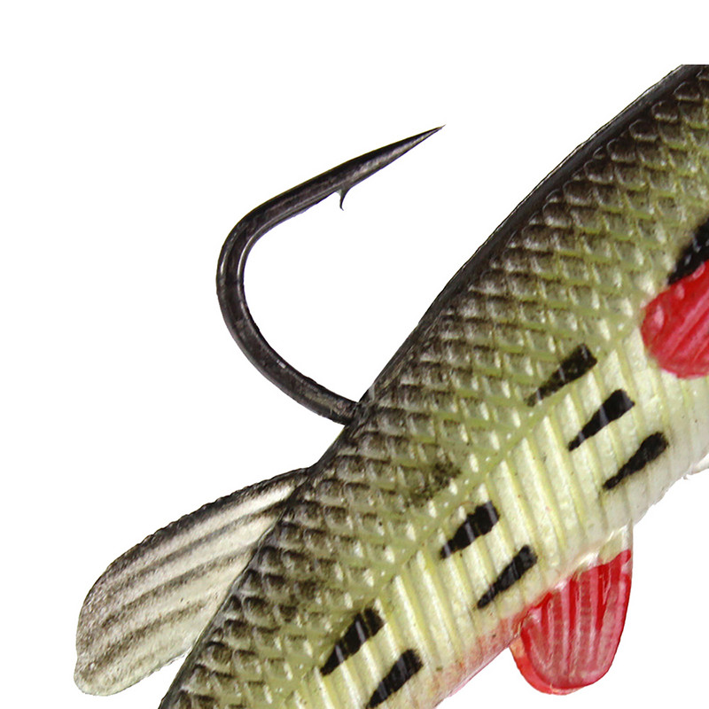 8cm 14g T Tail Puha csali Szilikon Swimbaits Artificial Bionics Fish Wobblers shad Bass csuka Ponty Fishing Lure jig fej 3D szemek