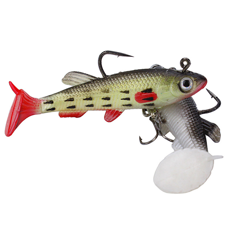 8cm 14g T Tail Puha csali Szilikon Swimbaits Artificial Bionics Fish Wobblers shad Bass csuka Ponty Fishing Lure jig fej 3D szemek