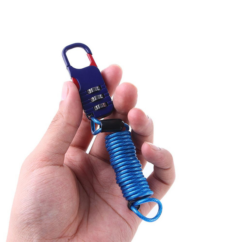 Tartós kerékpáros lopásgátló biztonsági kiegészítők 3 számjegyű kombinációs jelszavas kábel biztonsági zár Kerékpárzár Kábelzár Sisakzár