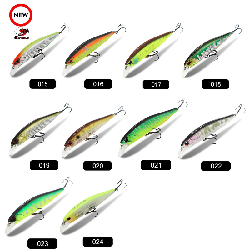 ESFISHING Forró modell horgászcsali 4" 16g Mélység 0,8-1,5 m Sparrow Suspend Minnow Colors a Choose Hard Lure Tackle Sharp horgokhoz