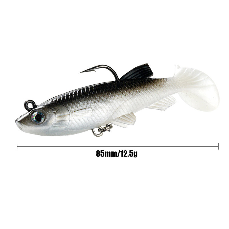 1 db 8,5 cm 12,5 g Wobbler ólom puha műcsali Jig mesterséges szilikon csali magas horgok Swimbait Winter Bass Pesca horgászfelszerelés
