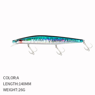 1 τμχ Sinking Minnow 140mm 25,5g Wobbler Lure Long Casting Fishing Lure Τεχνητό δόλωμα για πέστροφα Pike Bass Lure Pesca 9119