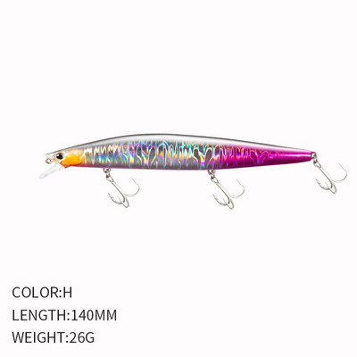 1 τμχ Sinking Minnow 140mm 25,5g Wobbler Lure Long Casting Fishing Lure Τεχνητό δόλωμα για πέστροφα Pike Bass Lure Pesca 9119
