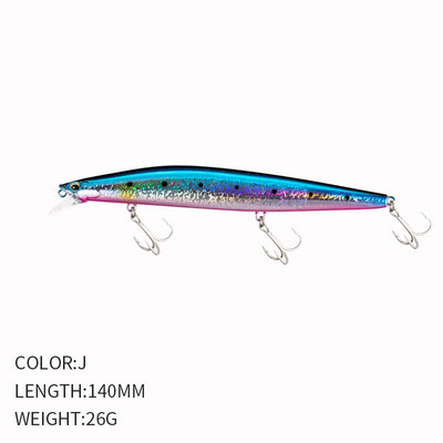1 τμχ Sinking Minnow 140mm 25,5g Wobbler Lure Long Casting Fishing Lure Τεχνητό δόλωμα για πέστροφα Pike Bass Lure Pesca 9119