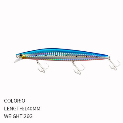 1 τμχ Sinking Minnow 140mm 25,5g Wobbler Lure Long Casting Fishing Lure Τεχνητό δόλωμα για πέστροφα Pike Bass Lure Pesca 9119