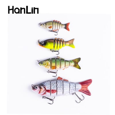 Hanlin 5/6/7/8/10cm Mini Multi Jointed Swimbait Fishing Lure Гъвкава рибна стръв Bionic Crankbait Sinking Pesca Pike Bass Tackle