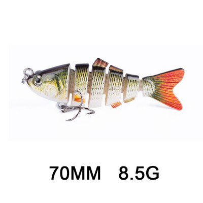 Hanlin 5/6/7/8/10cm Mini Multi Jointed Swimbait Fishing Lure Flexible Fish Bait Bionic Crankbait Sinking Pesca Pike Bass Tackle