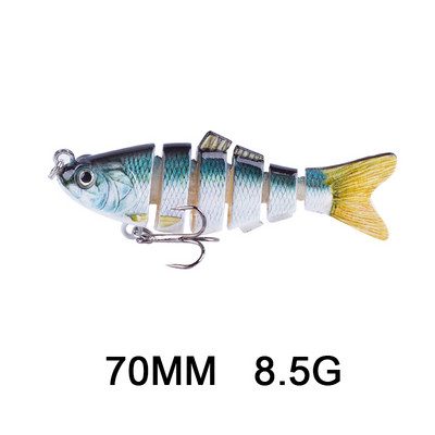 Hanlin 5/6/7/8/10cm Mini Multi Jointed Swimbait Fishing Lure Flexible Fish Bait Bionic Crankbait Sinking Pesca Pike Bass Tackle