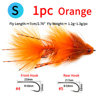 Ellllv 2,8"/4" Θαλάσσια ψάρεμα ελάφια Hair Streamers Big Game Articulated Fly Fishing Lure Bait for Sea Bass Large Trout Pike