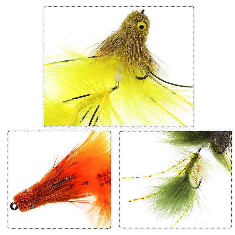 Ellllv 2,8"/4" tengeri vízi horgász szarvas szőrszálak nagyvad csuklós légycsali csali tengeri sügérhez, nagy pisztráng csukához