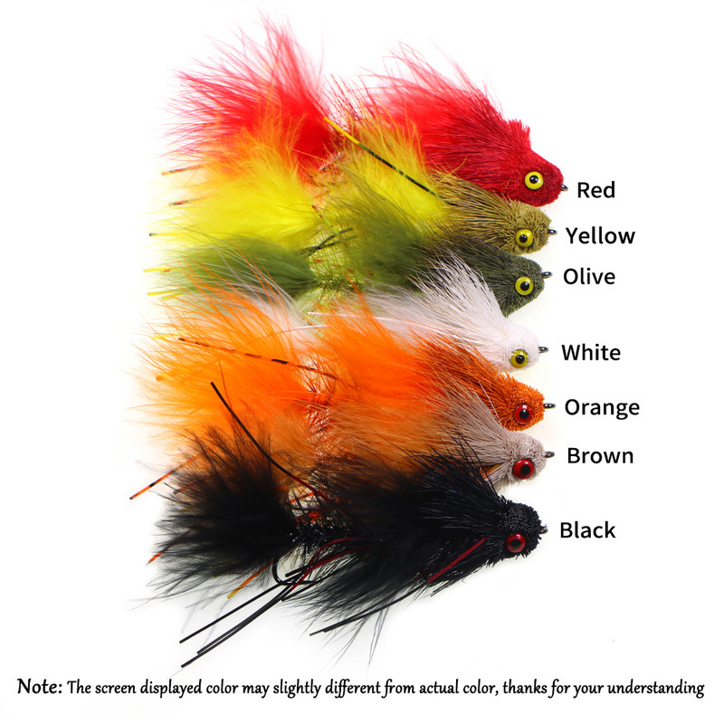 Ellllv 2,8"/4" tengeri vízi horgász szarvas szőrszálak nagyvad csuklós légycsali csali tengeri sügérhez, nagy pisztráng csukához