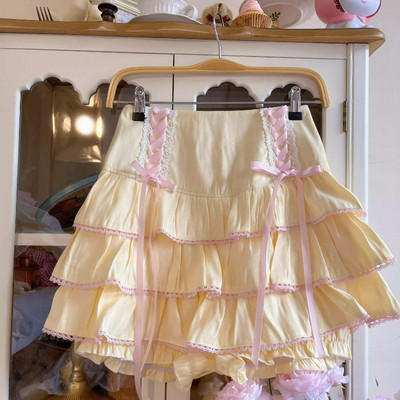 Ιαπωνικές πλισέ φούστες σε στυλ Kawaii Lolita Γυναικείες ψηλόμεσες ροζ επίδεσμοι Fairy Y2k Αισθητική φούστα Cute Faldas Mujer Moda 2023