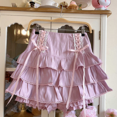 Ιαπωνικές πλισέ φούστες σε στυλ Kawaii Lolita Γυναικείες ψηλόμεσες ροζ επίδεσμοι Fairy Y2k Αισθητική φούστα Cute Faldas Mujer Moda 2023