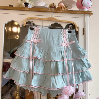 Ιαπωνικές πλισέ φούστες σε στυλ Kawaii Lolita Γυναικείες ψηλόμεσες ροζ επίδεσμοι Fairy Y2k Αισθητική φούστα Cute Faldas Mujer Moda 2023