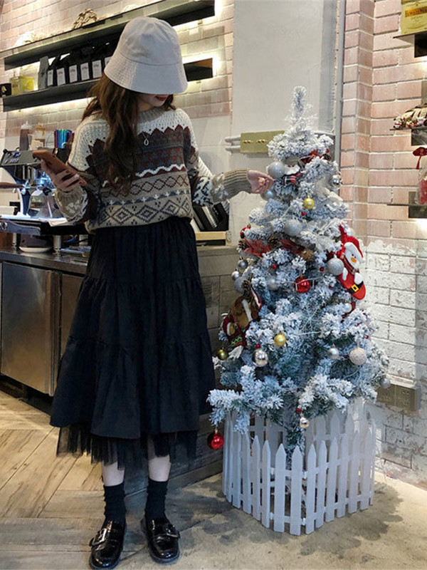 Hosszú tüll midi szoknyák női 2023 őszi rugalmas, magas derekú hálós tutu redőzött szoknyák női fekete fehér hosszú szoknya utcai viselet