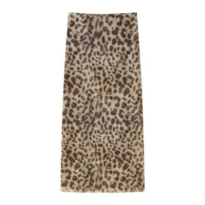 TRAF Leopard Print Φούστες από Τούλι για Γυναικεία Ψηλόμεση Μακρή Φούστα Γυναικεία Καλοκαιρινή Παραλία Γυναικείες Φούστες Streetwear ίσια midi φούστα