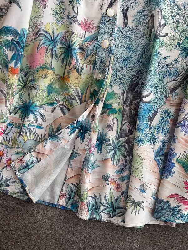 Nyári ünnep virágmintás köntös ruha rövid ujjú, rovátkolt A vonalas öv Beach Party Vestidos gombokkal lefelé női maxi ruhák