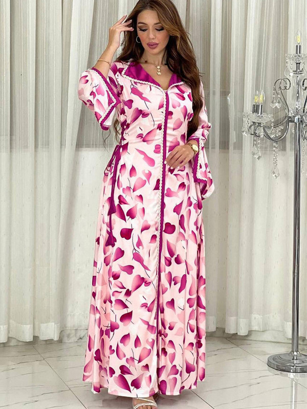 Eid Ramadan muszlim party ruha nőknek Abaya Marokkó hosszú ruhák Fűzős Vestidos Kaftan Islam flitterek Dubai Arab köntös 2024