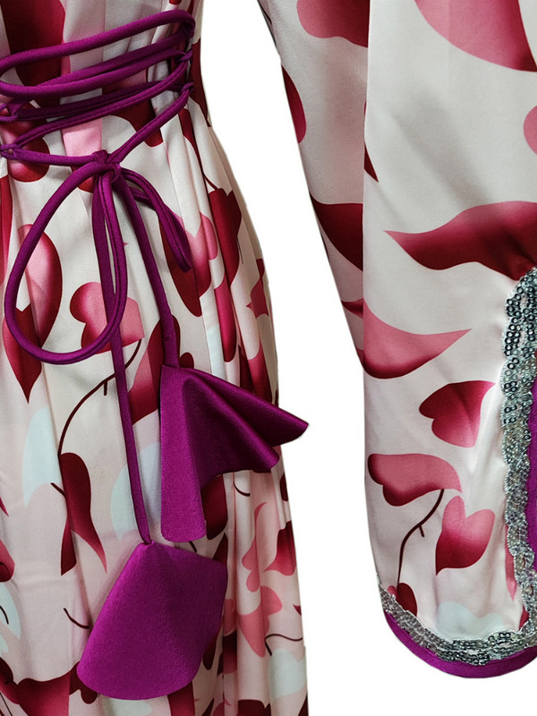 Eid Ramadan muszlim party ruha nőknek Abaya Marokkó hosszú ruhák Fűzős Vestidos Kaftan Islam flitterek Dubai Arab köntös 2024