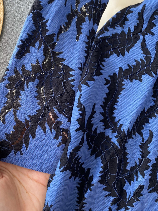 FTLZZ őszi téli elegáns női állógalléros, fodros midi ruha Vintage Lady Empire vékony, A-vonalú mintás ruha övvel