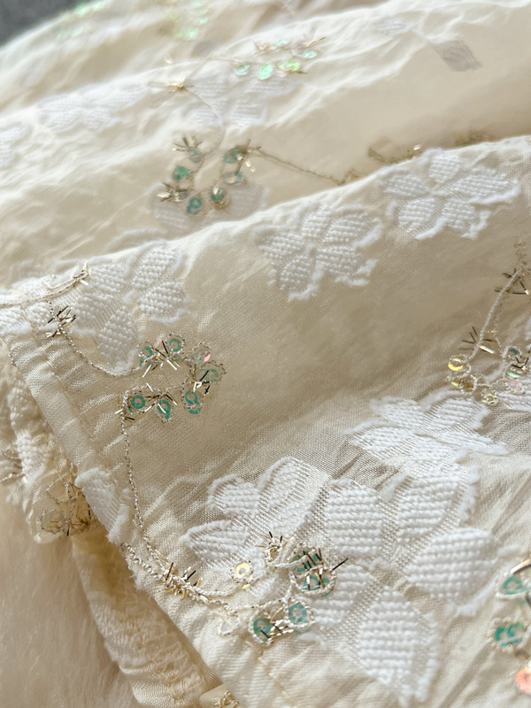 FTLZZ Nyári Elegáns Női O-nyakú csipke flitteres patchwork irodai női szolid A-vonalú ruha virágmintás ruha