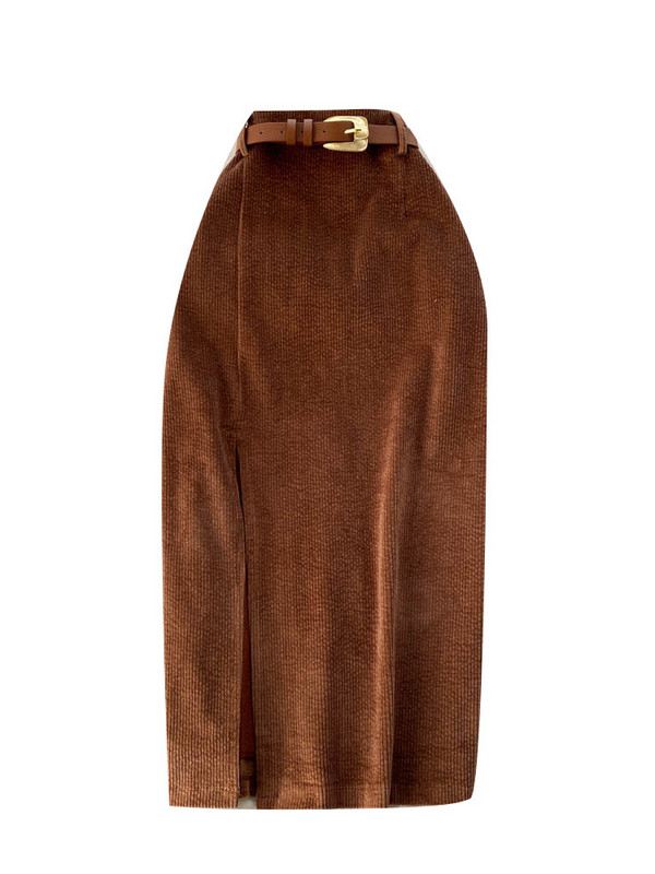 XFPV női koreai hasított lábszárközépig, magas derékkal karcsú csípő, A-vonalú szoknya 2023 divatos új dagály tavaszi nyár SM5066