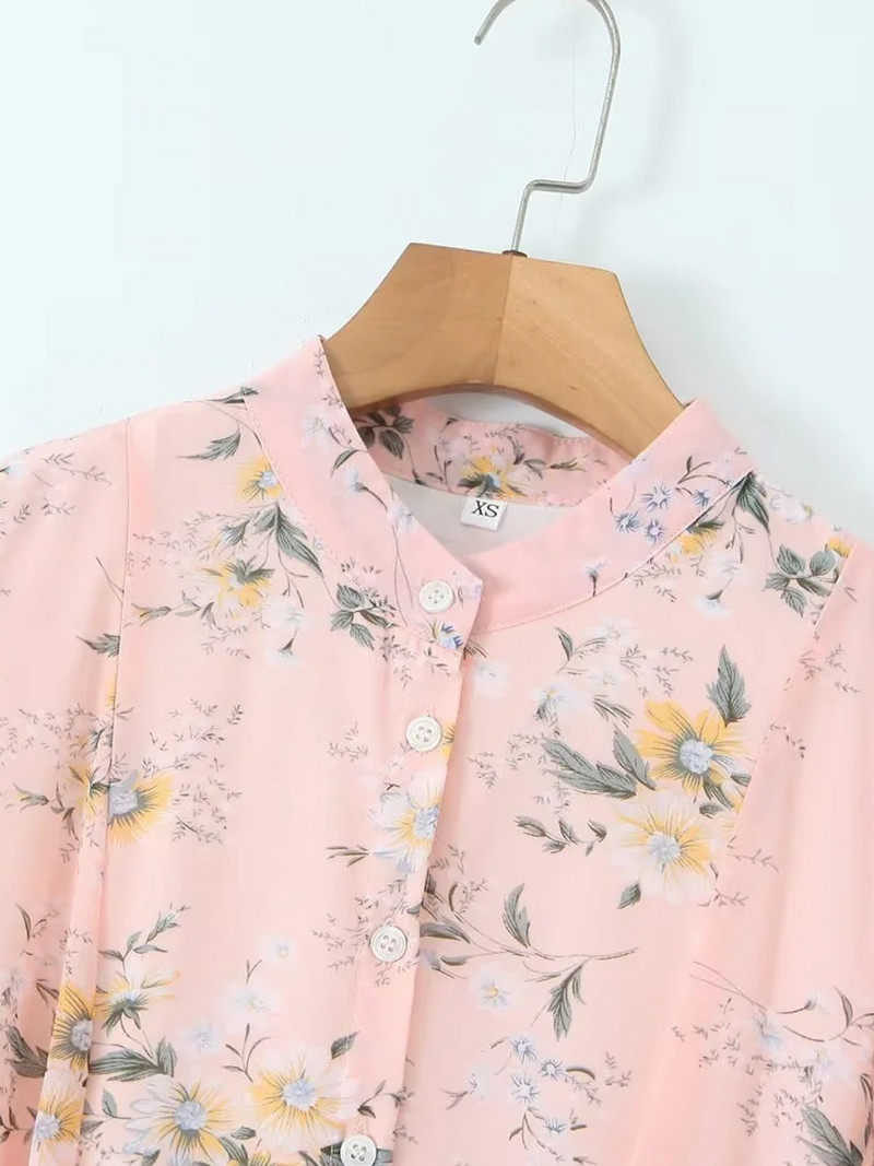 XNWMNZ Női divatos virágmintás ruha övvel női alkalmi tavaszi nyár fodros hosszú ujjú ruha elegáns hosszú ruhák