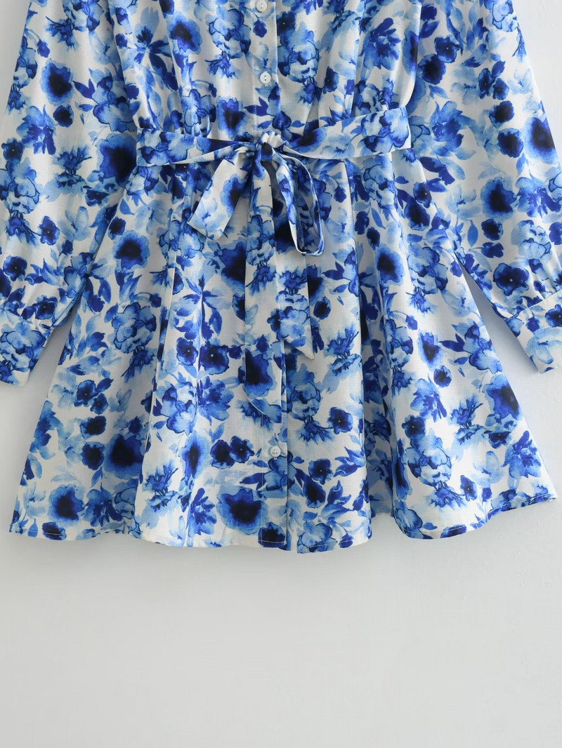 ZAURA női ruha 2024 nyár új szabadidő vakáció stílus derék fűzős ing rövid szoknya