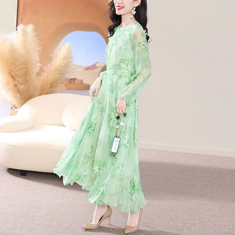 Női Vestidos 2024 tavaszi és őszi új, csúcskategóriás, finom, elegáns női ruha, divatos temperamentumú, sokoldalú női ruha
