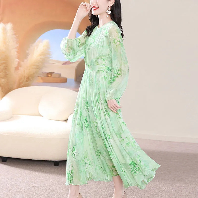 Női Vestidos 2024 tavaszi és őszi új, csúcskategóriás, finom, elegáns női ruha, divatos temperamentumú, sokoldalú női ruha