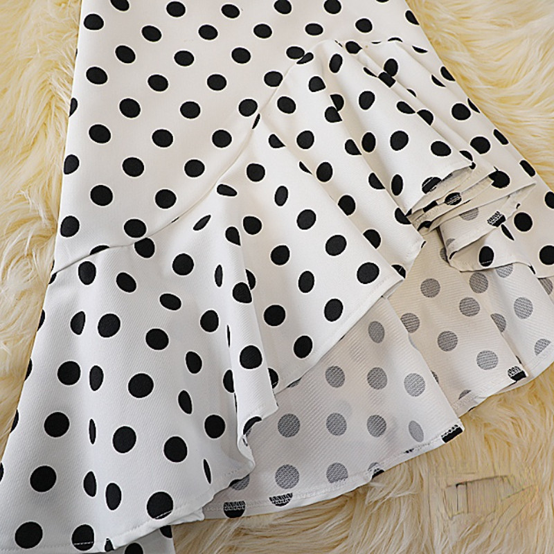 Matakawa szabálytalan sellő szoknyák női pöttyös fodrok irodai hölgy nyári Faldas koreai divat magas derekú Jupe Femme