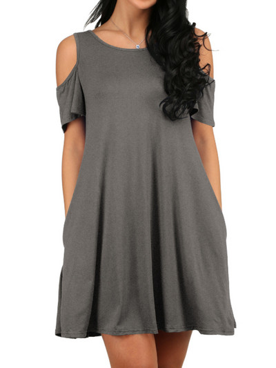 Szexi elegáns ruha, szüreti váll nélkül, rövid ujjú, bő női ruha, egyszínű mini ruha klubbuli Vestidos