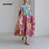 Női őszi alkalmi laza ruha virágmintás nyakkivágással, rövid ujjú, nagyméretű, A-vonalú szoknya hölgy divat utcai csípő ruhák