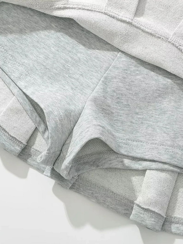 XNWMNZ 2024 Női divat Alacsony derékú mini szoknya széles redős frottír szövet oldalsó cipzár A vonal Skort The Spice Girls dögös édes nő