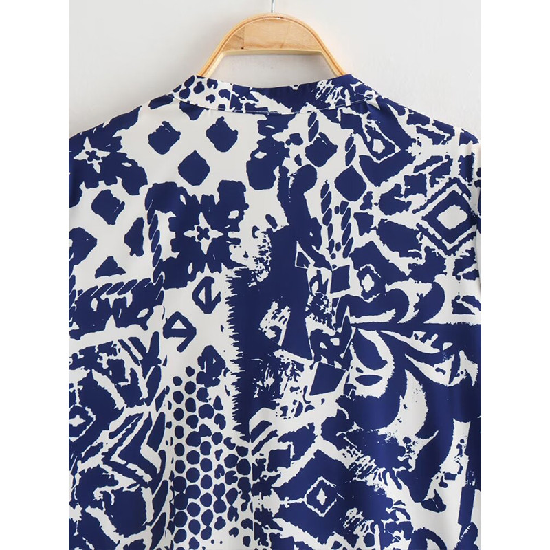 TRAF Print Mini ruhák Női Tavasz Nyár 2024 Vintage ruhák női Midi női party ruha