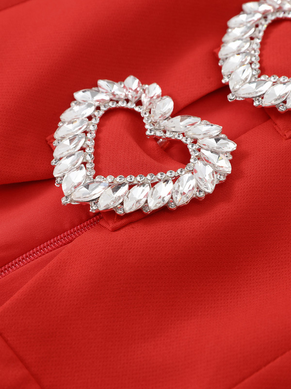 Szexi fém szerelmes estélyi ruha, női, kimélyített, puffadt, rövid ujjú, vékony, piros miniruhák, 2024-es divatos női, elegáns parti köntösök