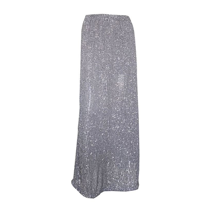 Trombita szoknya női őszi tél új tömör flitterekkel, magas derekú karcsú elegáns koreai alkalmi divat fényes szoknya Y2k parti szoknya