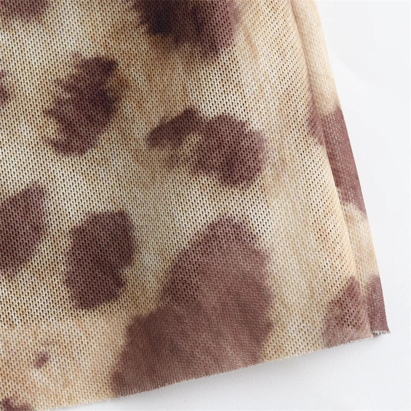 TRAF leopárdmintás tüll szoknya női magas derekú hosszú női szoknyák 2024 Vintage hálós midi szoknya Y2k nyári elegáns szoknyák