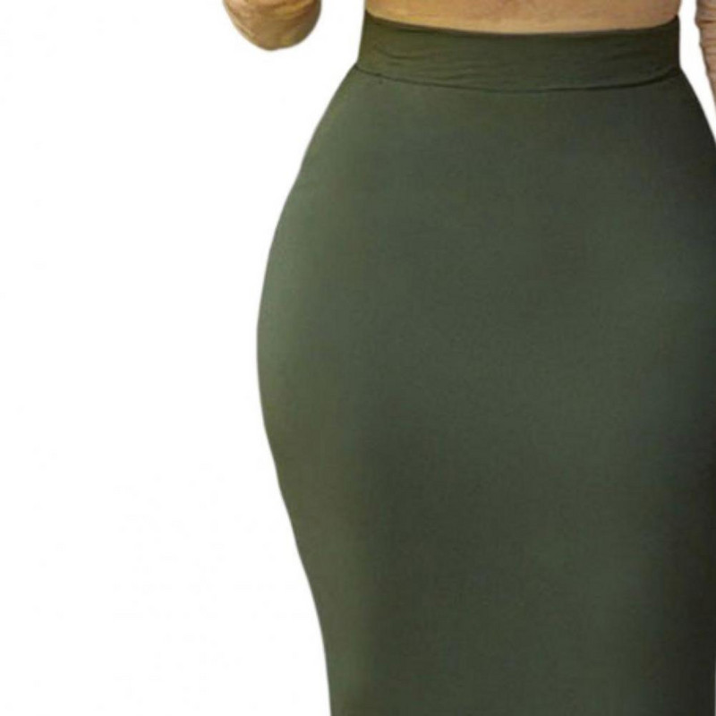 Női szoknya egyszínű, rugalmas Bodycon magas derekú randevúzási szoknya, felső, kényelmes lábszárközépig, tok szoknya Női ruha